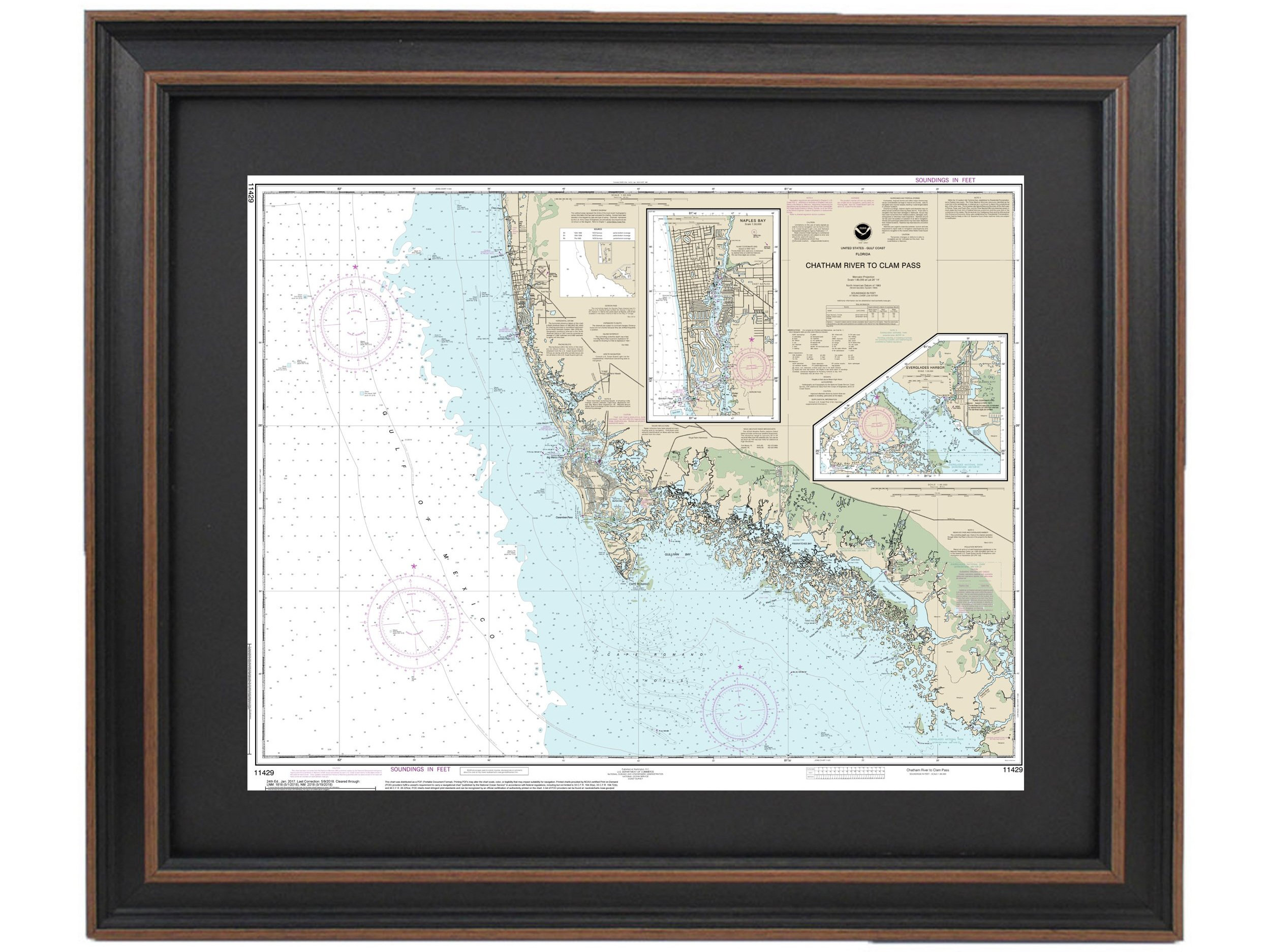 Longshore Tides Chatham River To Clam Pass Nautical Chart Framed